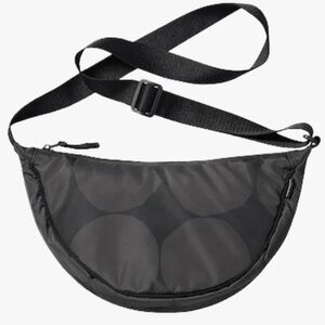 Uniqlo x Marimekko Half Round Shoulder Crossbody Bag Gray Black Purse Finland